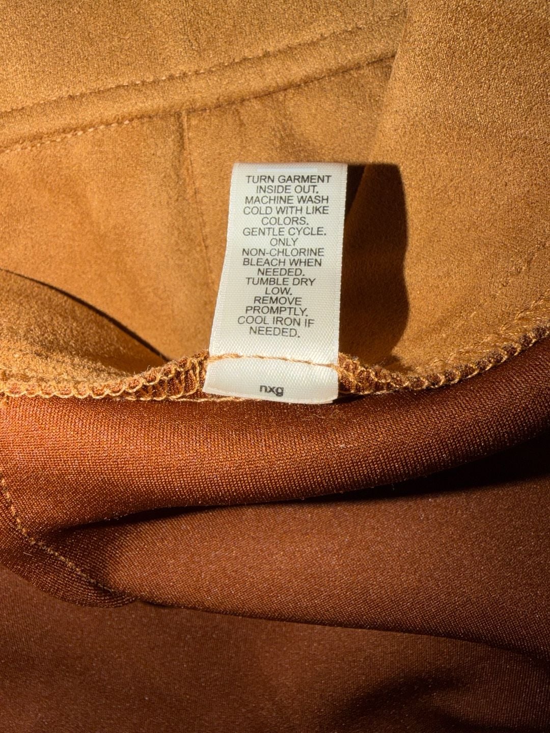 Century 21 Faux Suede Skirt Size L Brown Button Front Mini Pocket 12