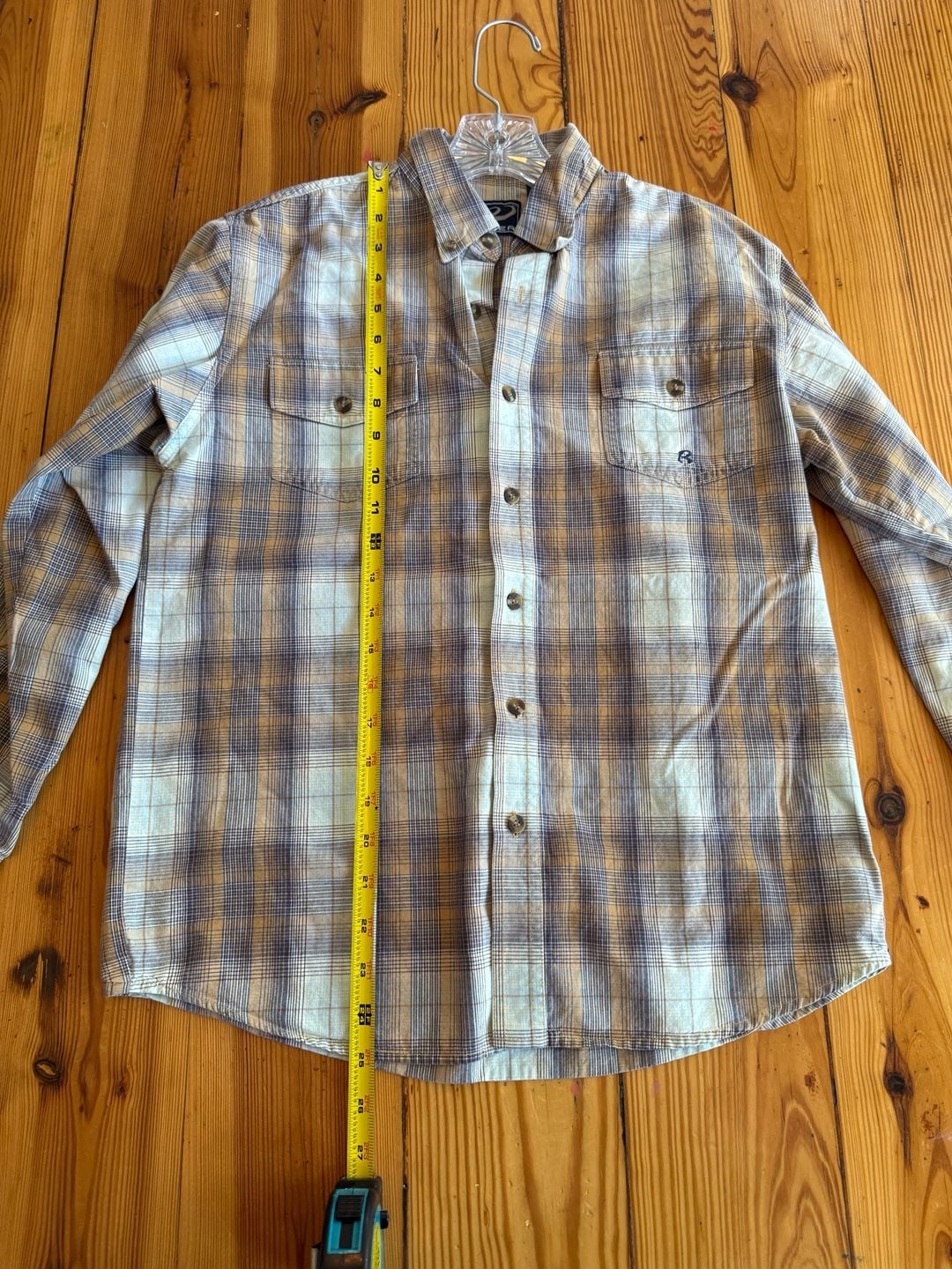 Roper Plaid Button-Down Shirt Size XL 16-18 Brown Tan Long Sleeve Cotton 9