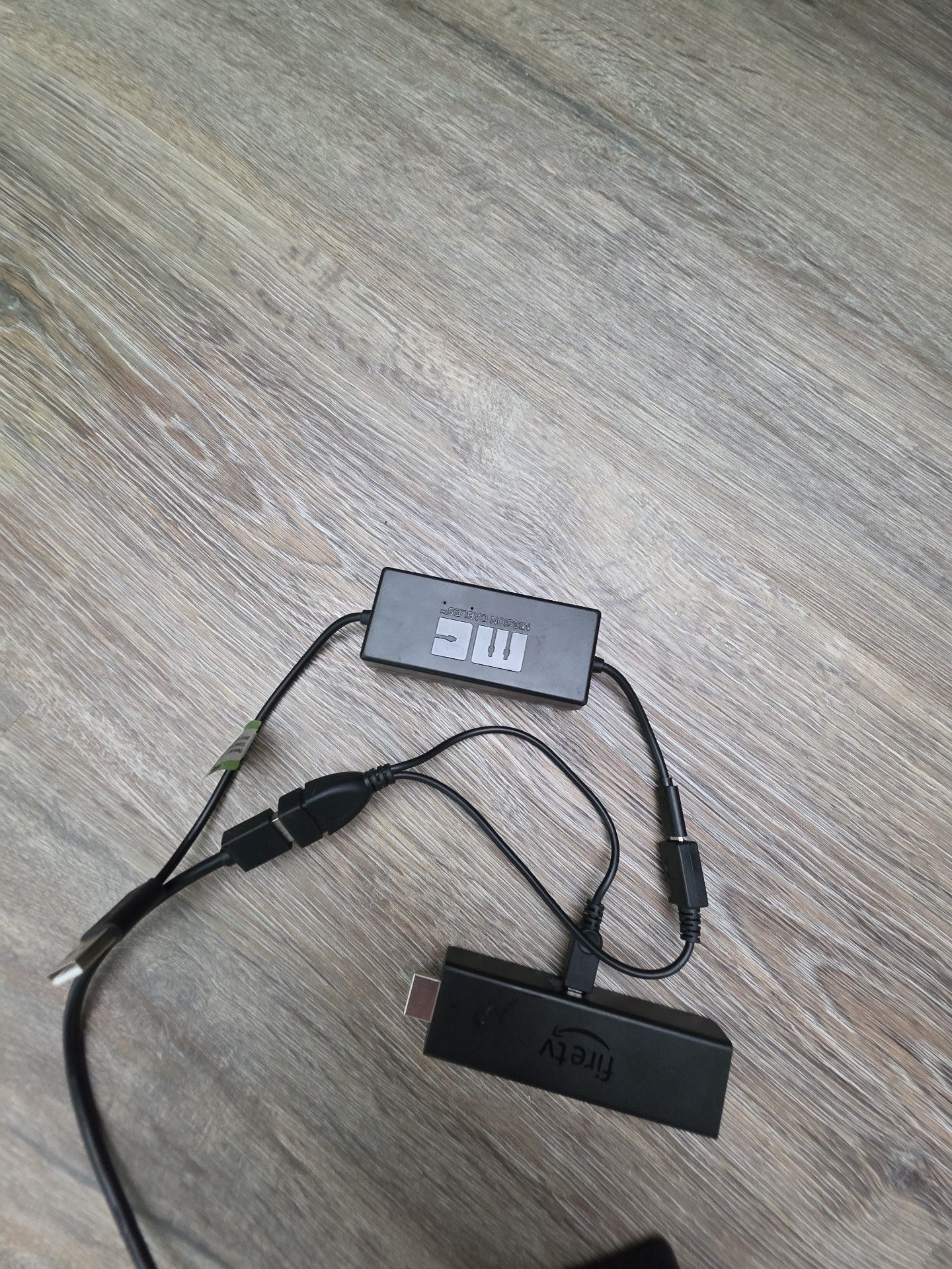 Amazon Fire TV Stick with Ugreen USB Hub and Mission Cables Power 2