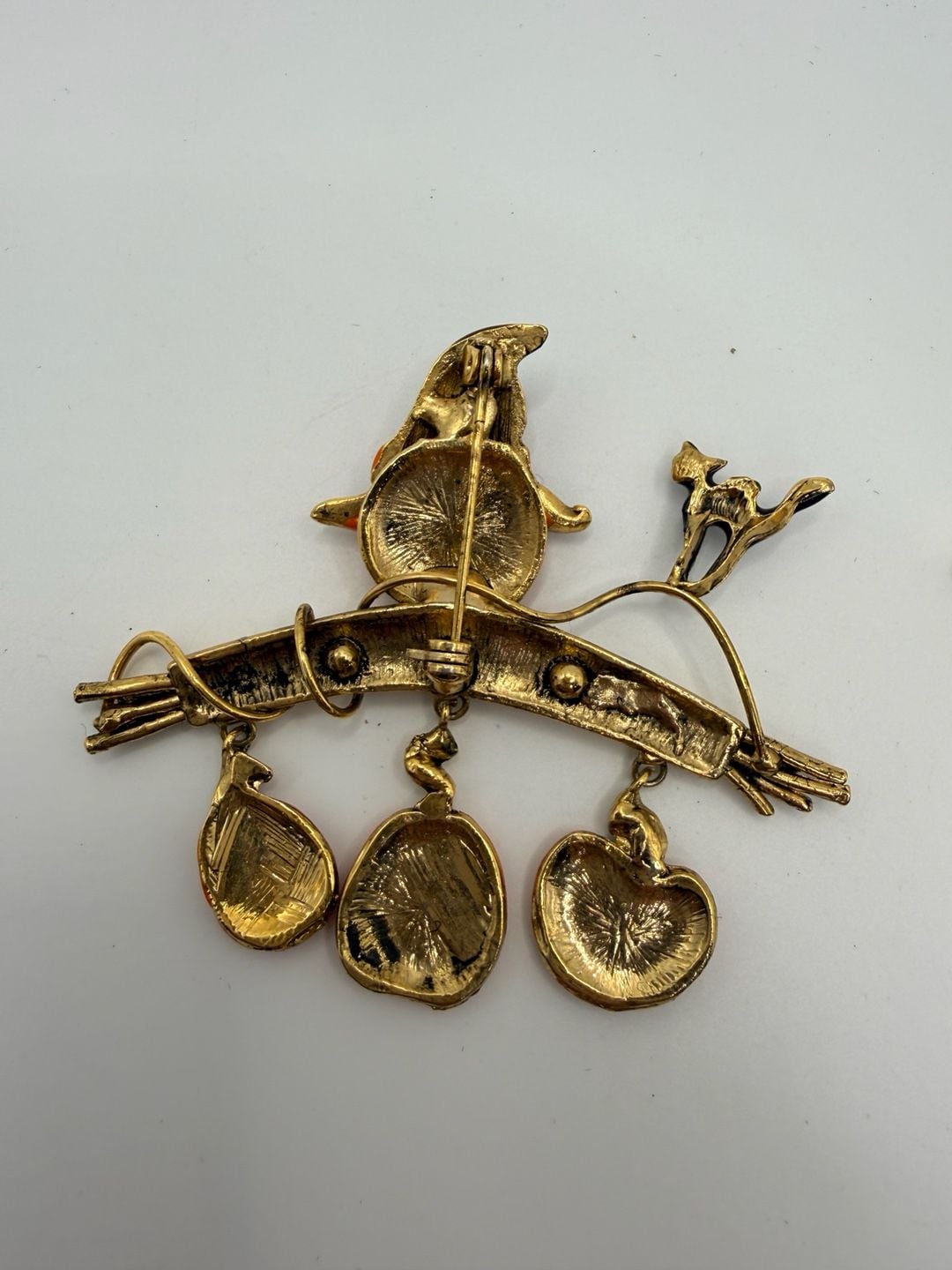 Lot of 4 Vintage Enamel Halloween Brooches Assorted 8
