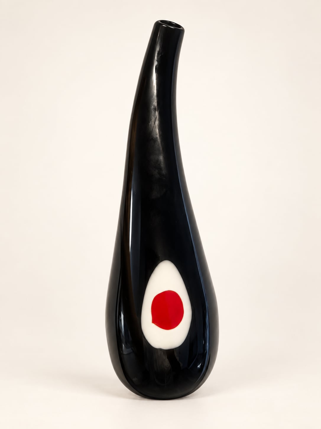 Murano Style Black and Red Glass Vase 1
