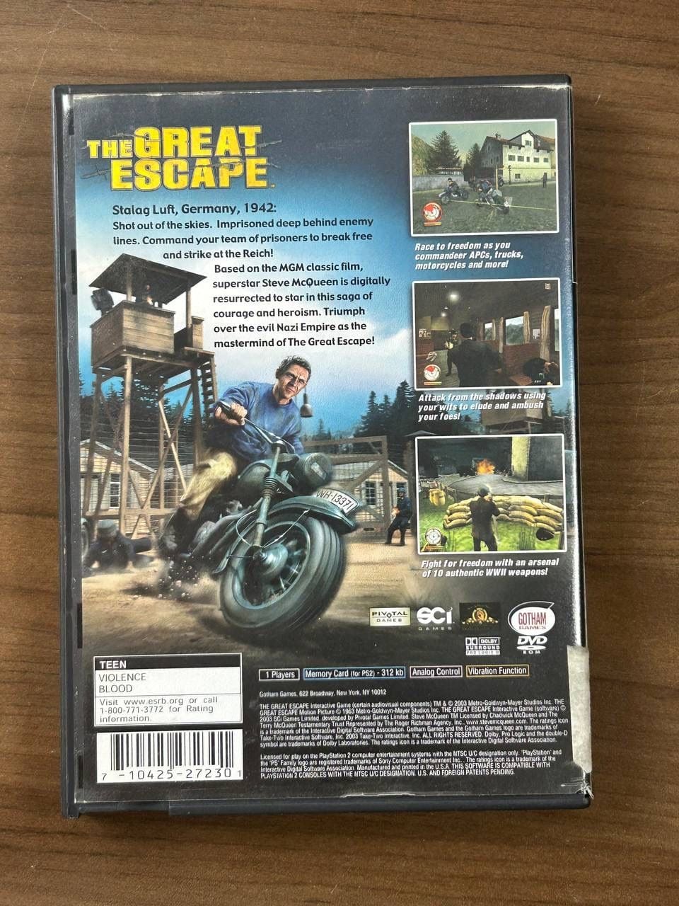 The Great Escape PS2 PlayStation 2 2003 Disc & Case No Manual NTSC-U/C 3
