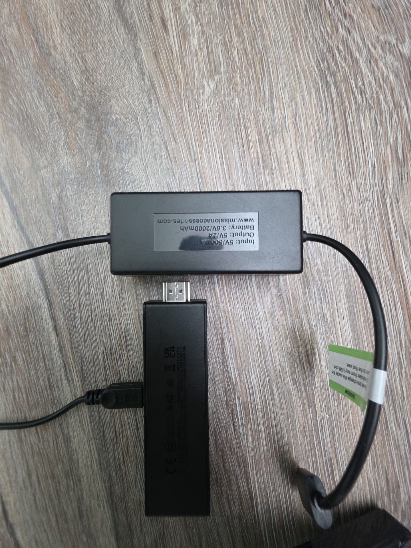 Amazon Fire TV Stick with Ugreen USB Hub and Mission Cables Power 7