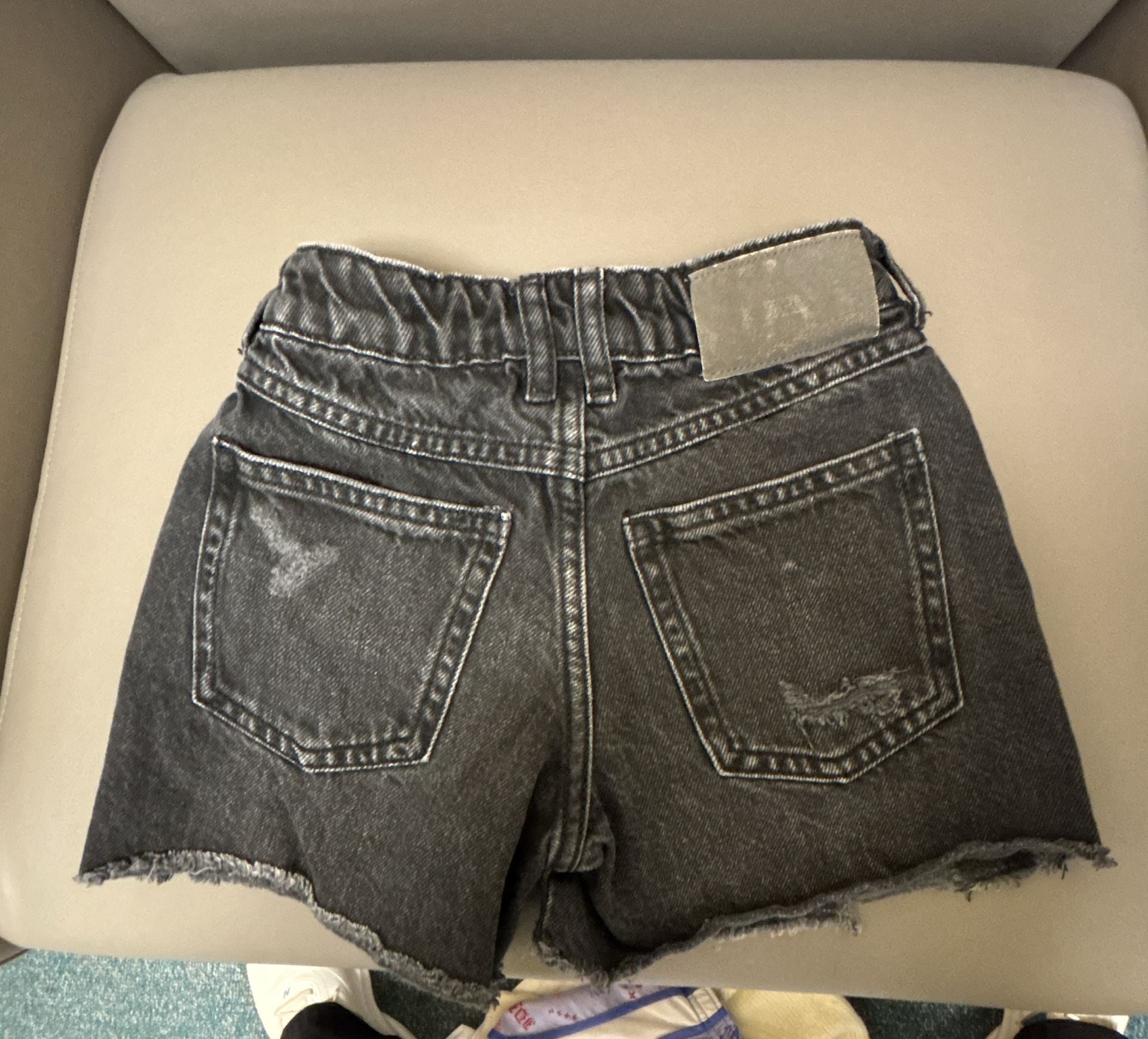 Zara Denim Shorts Size 8-9 Years Black Distressed Cut Off 5