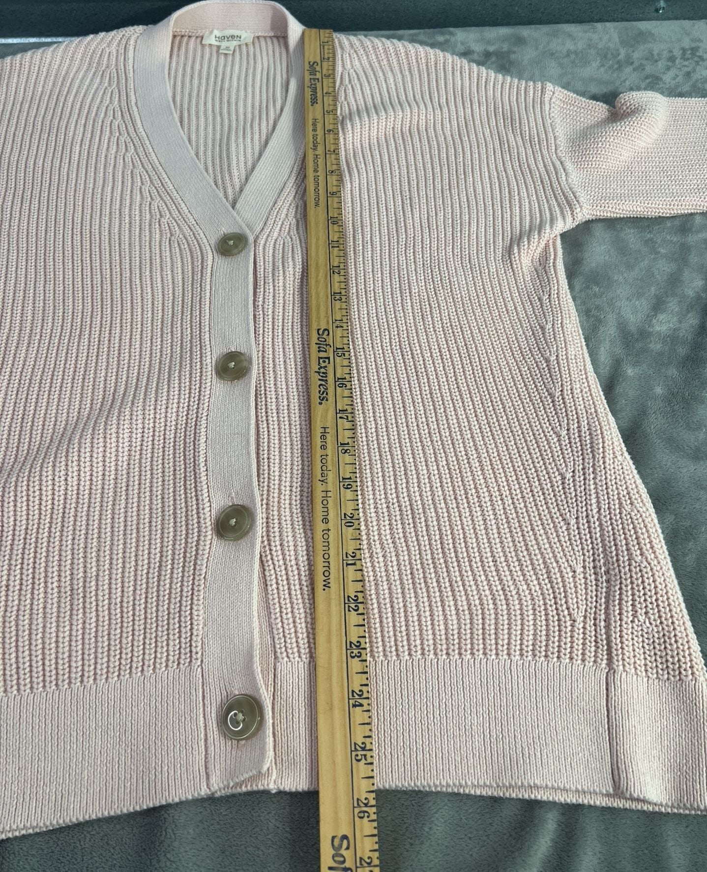 Haven Well Within Cardigan Size M Pink Organic Cotton V-Neck Sweater 8