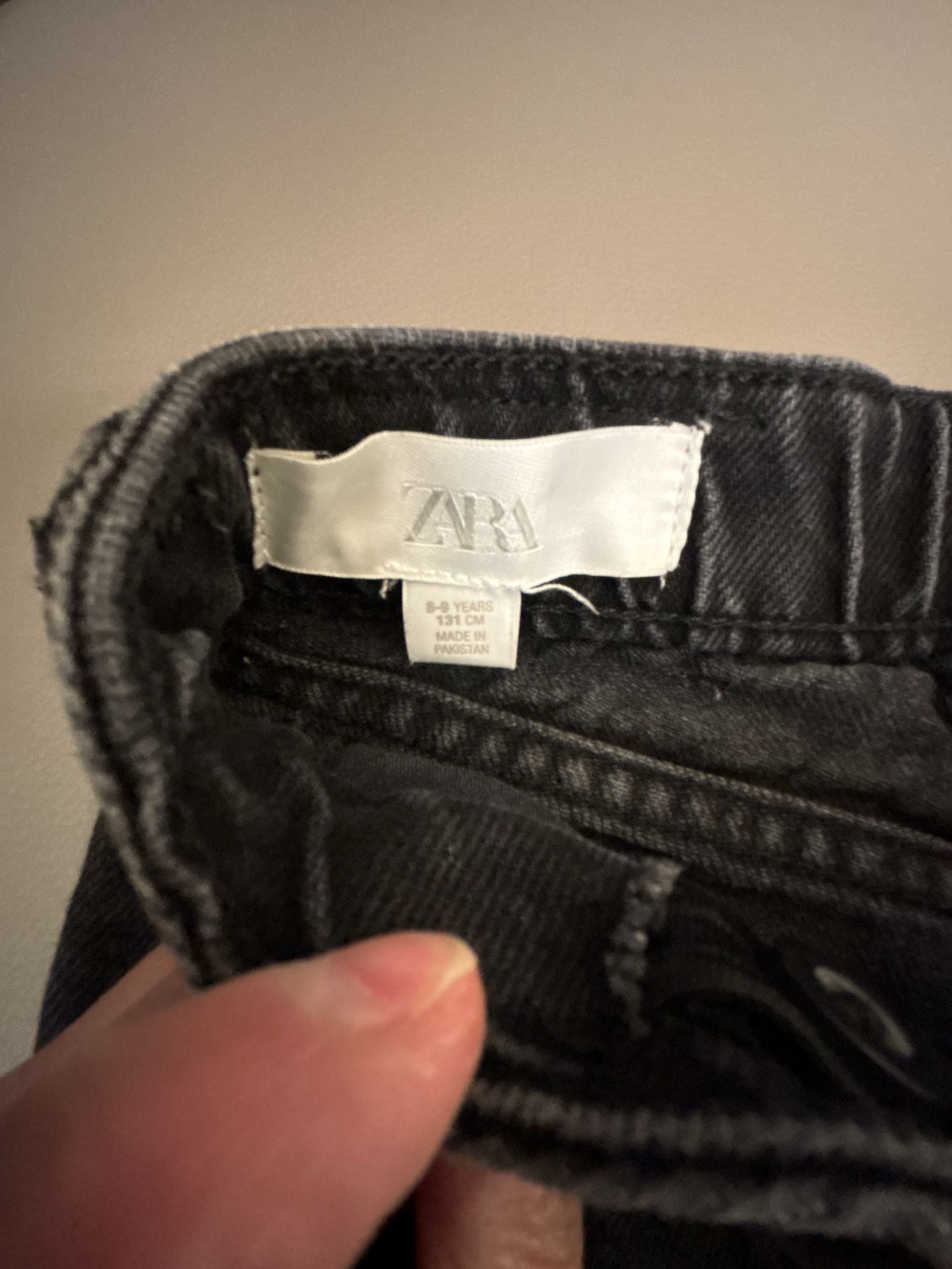 Zara Denim Shorts Size 8-9 Years Black Distressed Cut Off 3