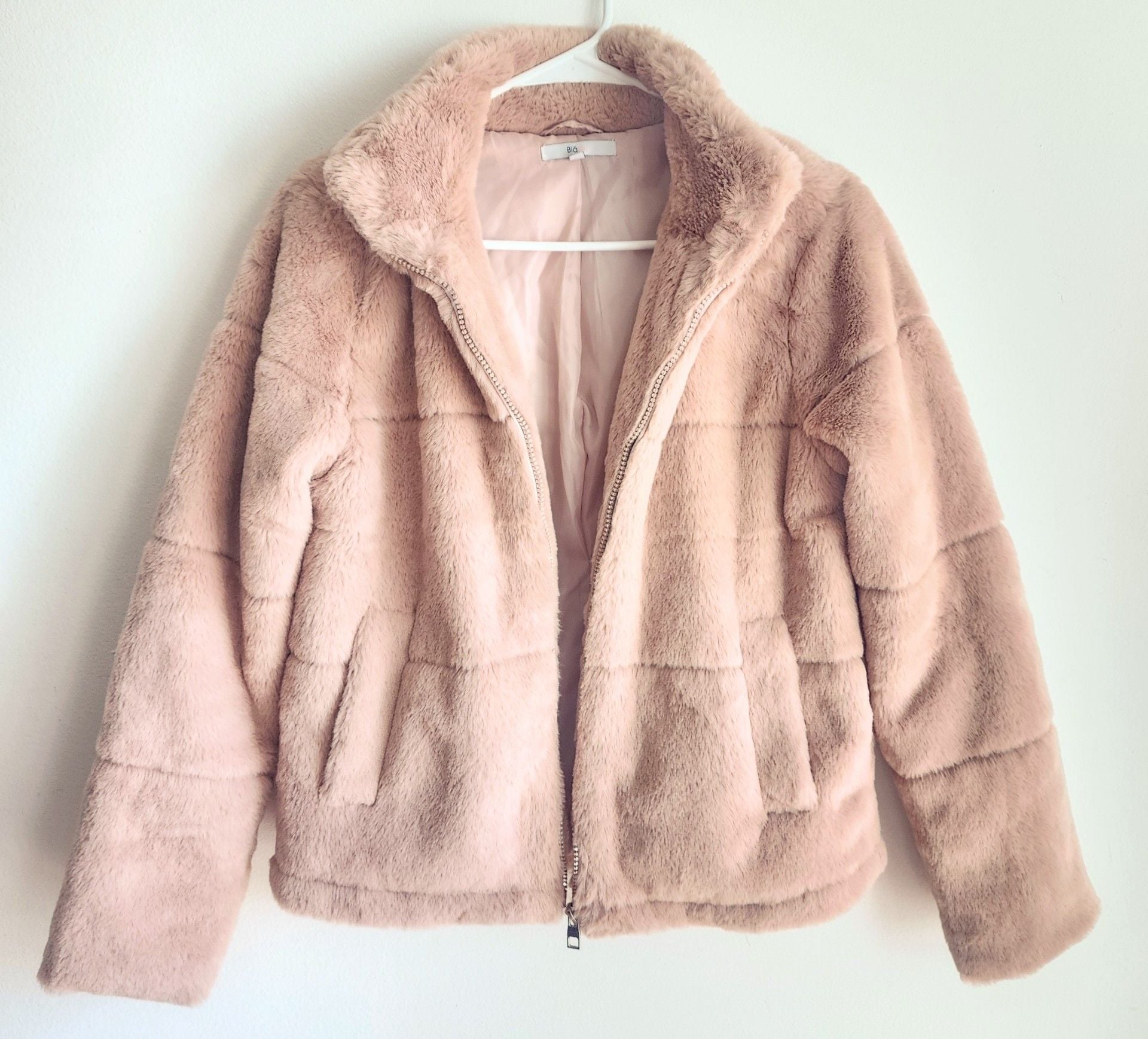 Blashe Faux Fur Puffer Jacket Pink 2