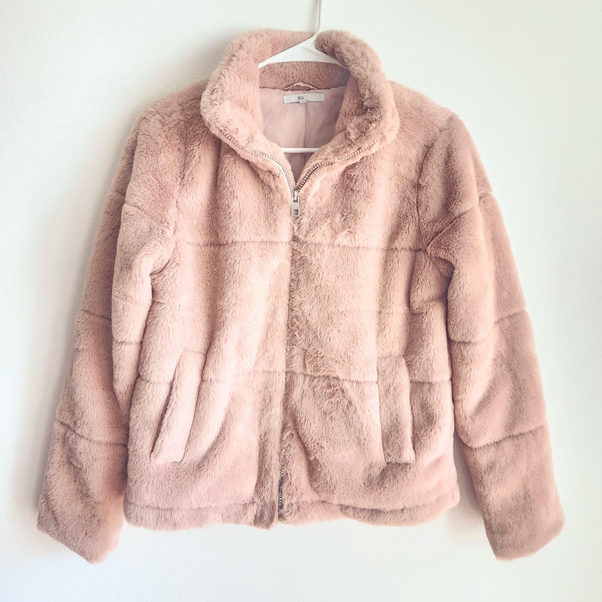 Blashe Faux Fur Puffer Jacket Pink 6