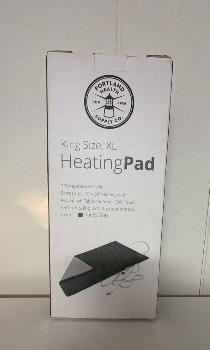 Portland Health Supply Co. Heating Pad King Size XL Tabby Gray 1