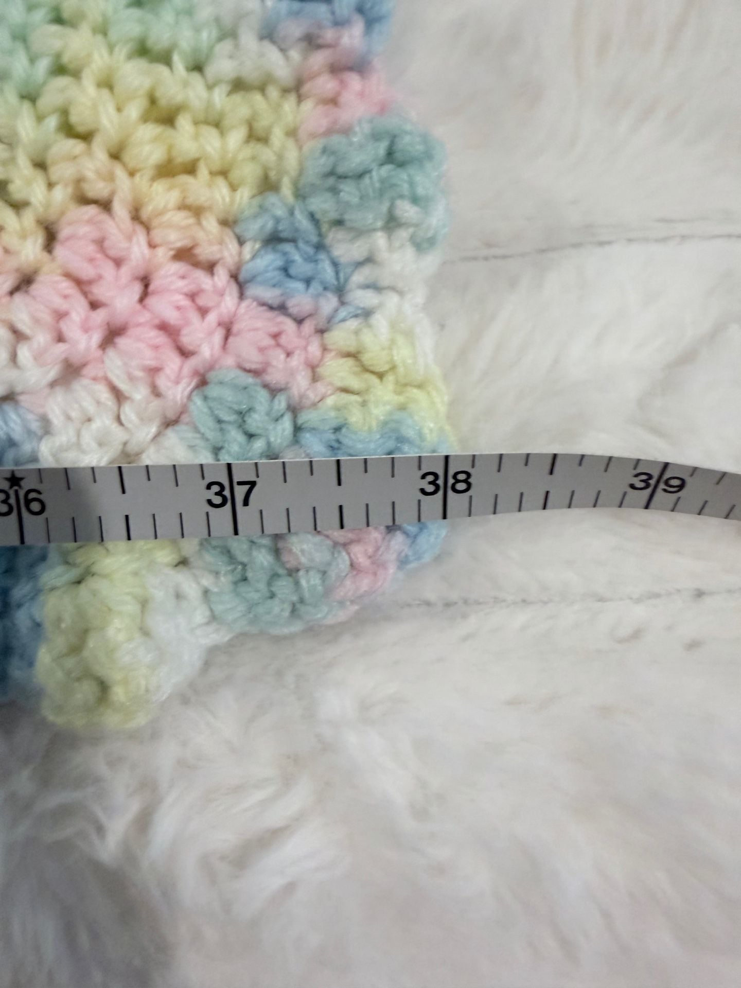Handmade Crochet Baby Blanket Afghan Size 26x38 Pastel Multicolor 5