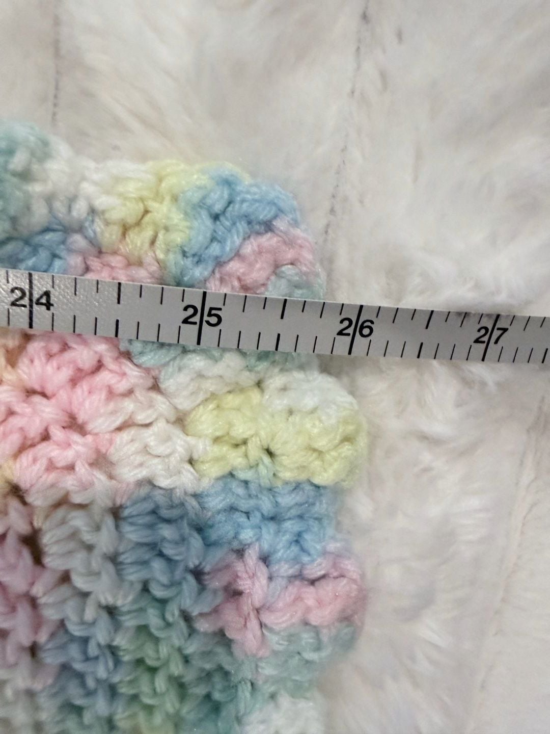 Handmade Crochet Baby Blanket Afghan Size 26x38 Pastel Multicolor 4