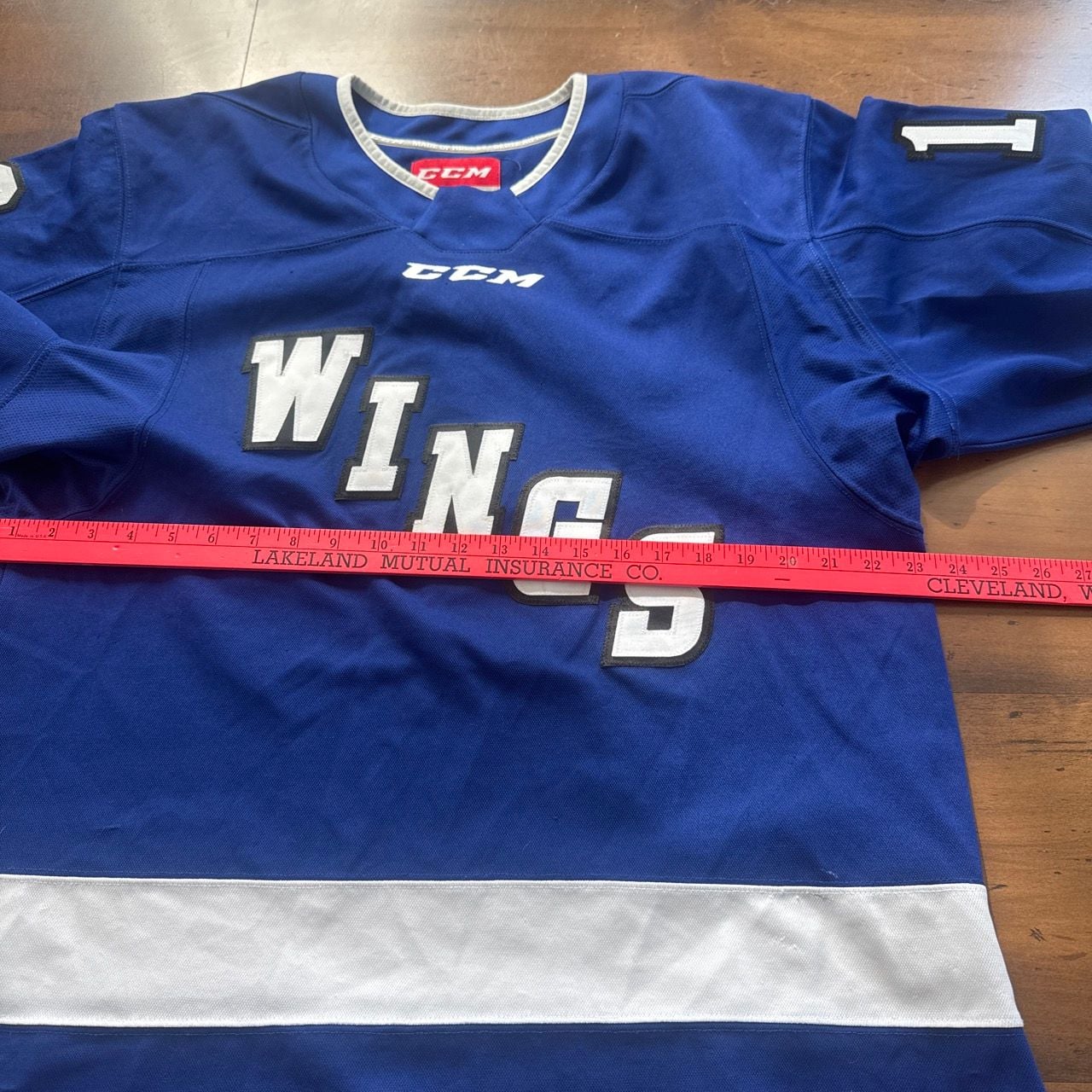 CCM Wings Hockey Jersey Size M Blue Practice Pullover 5