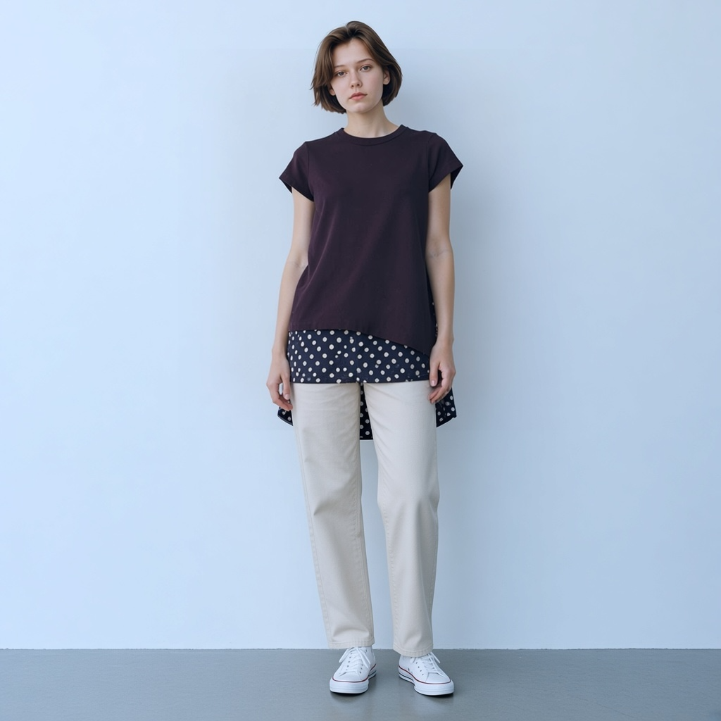 Papermoon Black Polka Dot Layered Top Shirt 2
