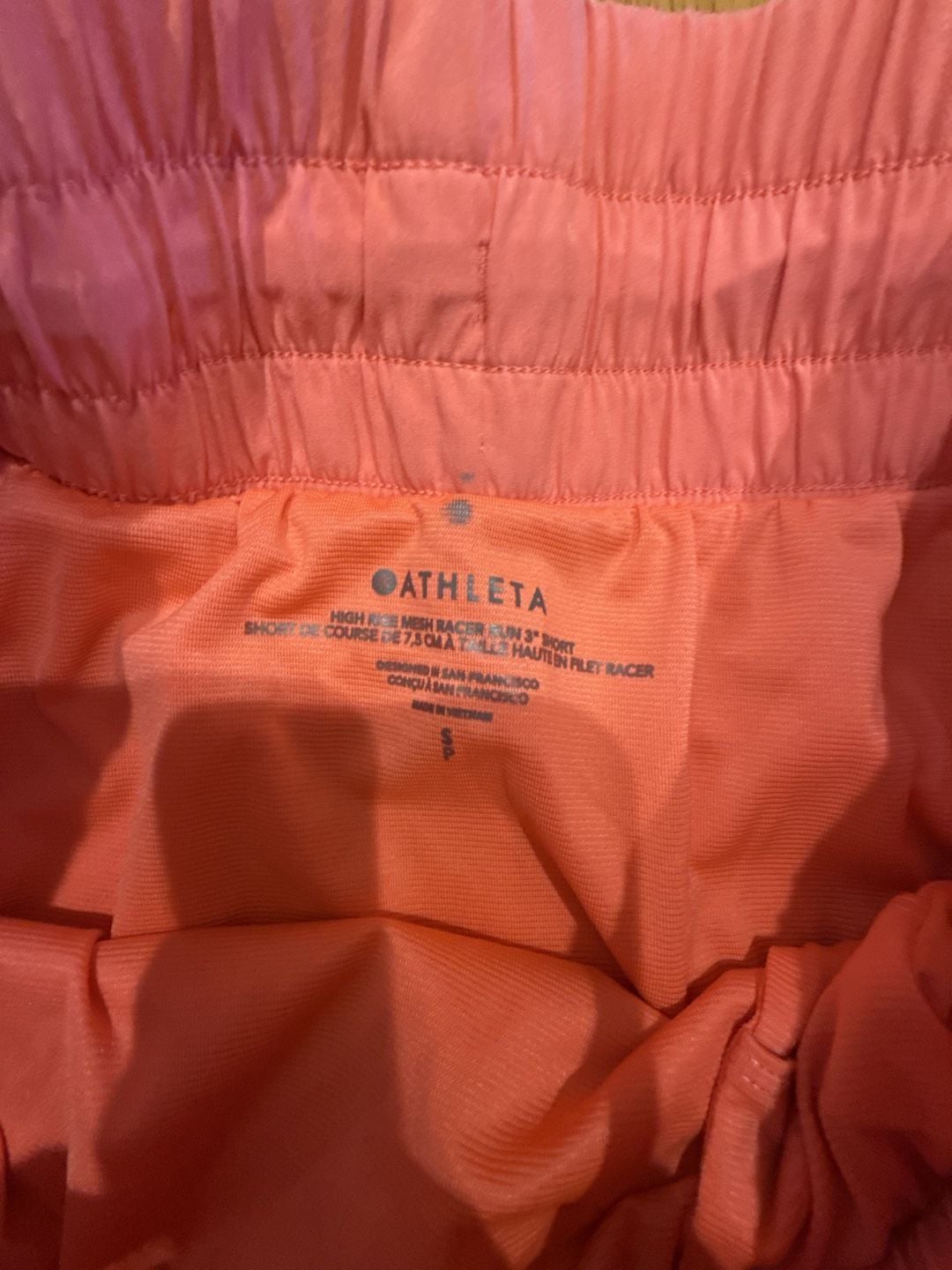 Athleta High Rise Mesh Racer Run 3" Short Size S Pink Athletic 3