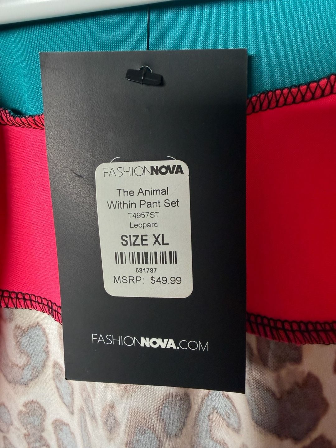 Fashion Nova The Animal Within Jacket Size XL Color Block Leopard 3