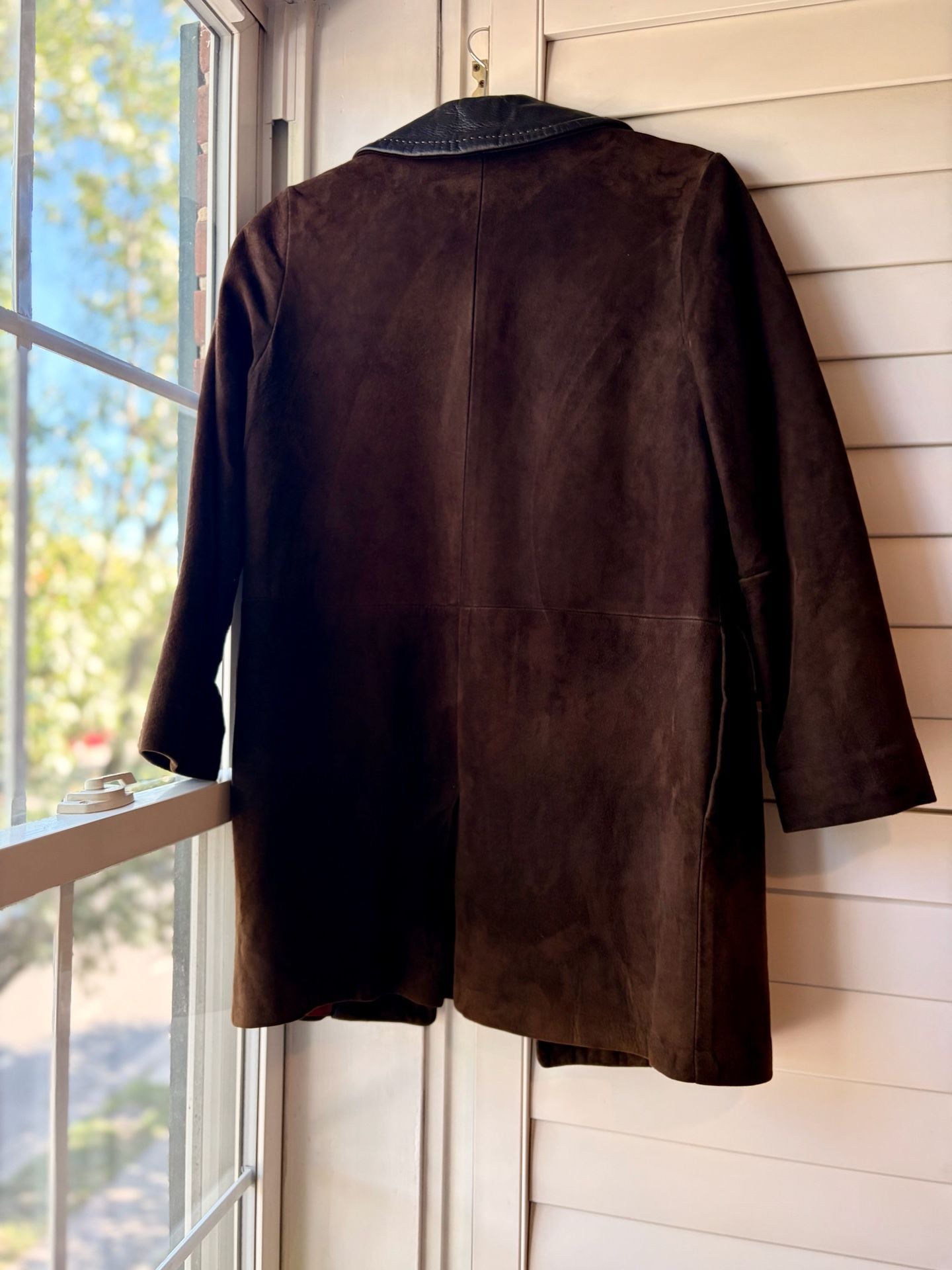 1970s Leather Suede Double Breasted Women’s Car Coat Western Boho 6