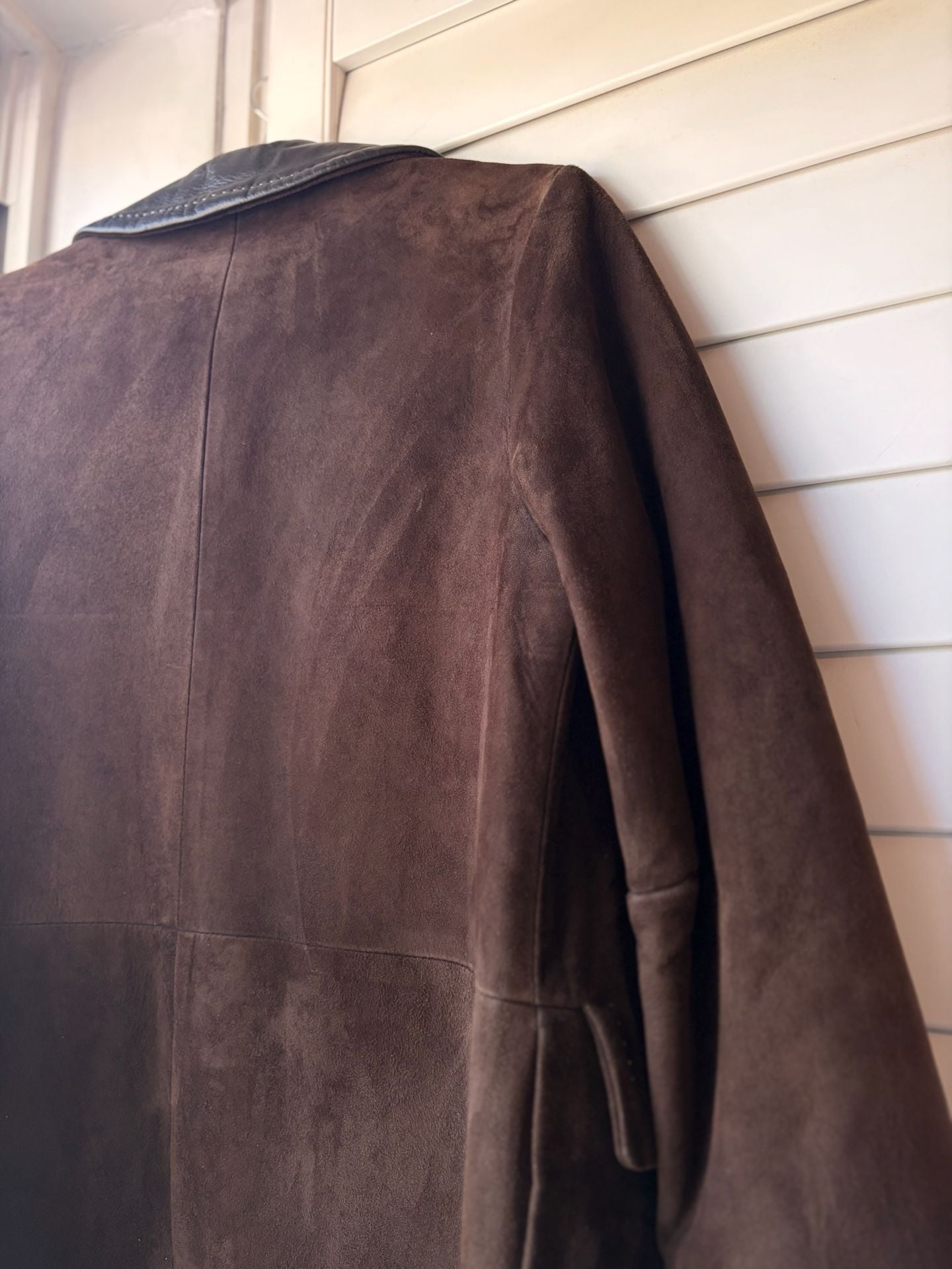 1970s Leather Suede Double Breasted Women’s Car Coat Western Boho 7