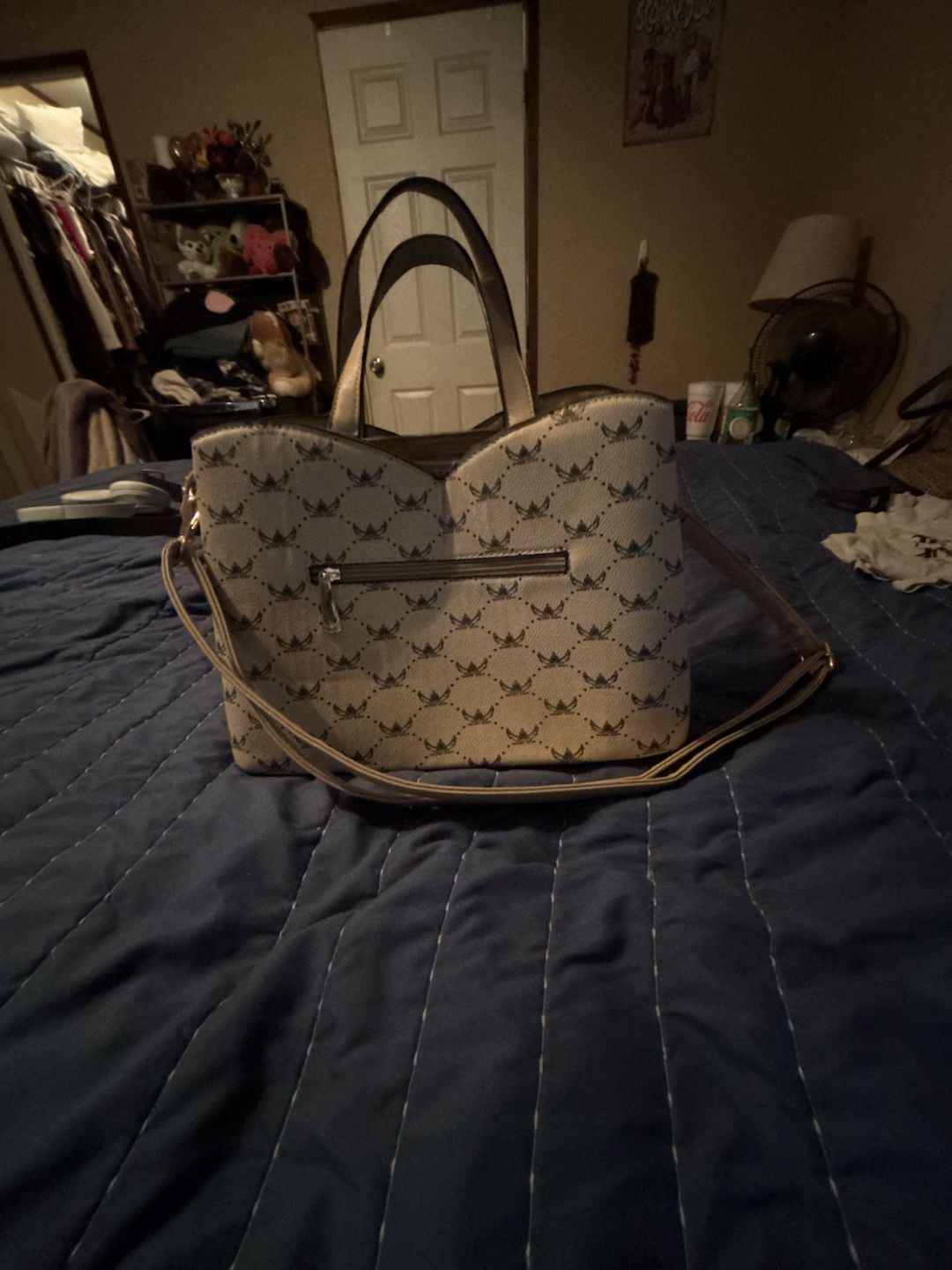 Wendy Keen Leopard Print Bow Tote Handbag Apricot 4