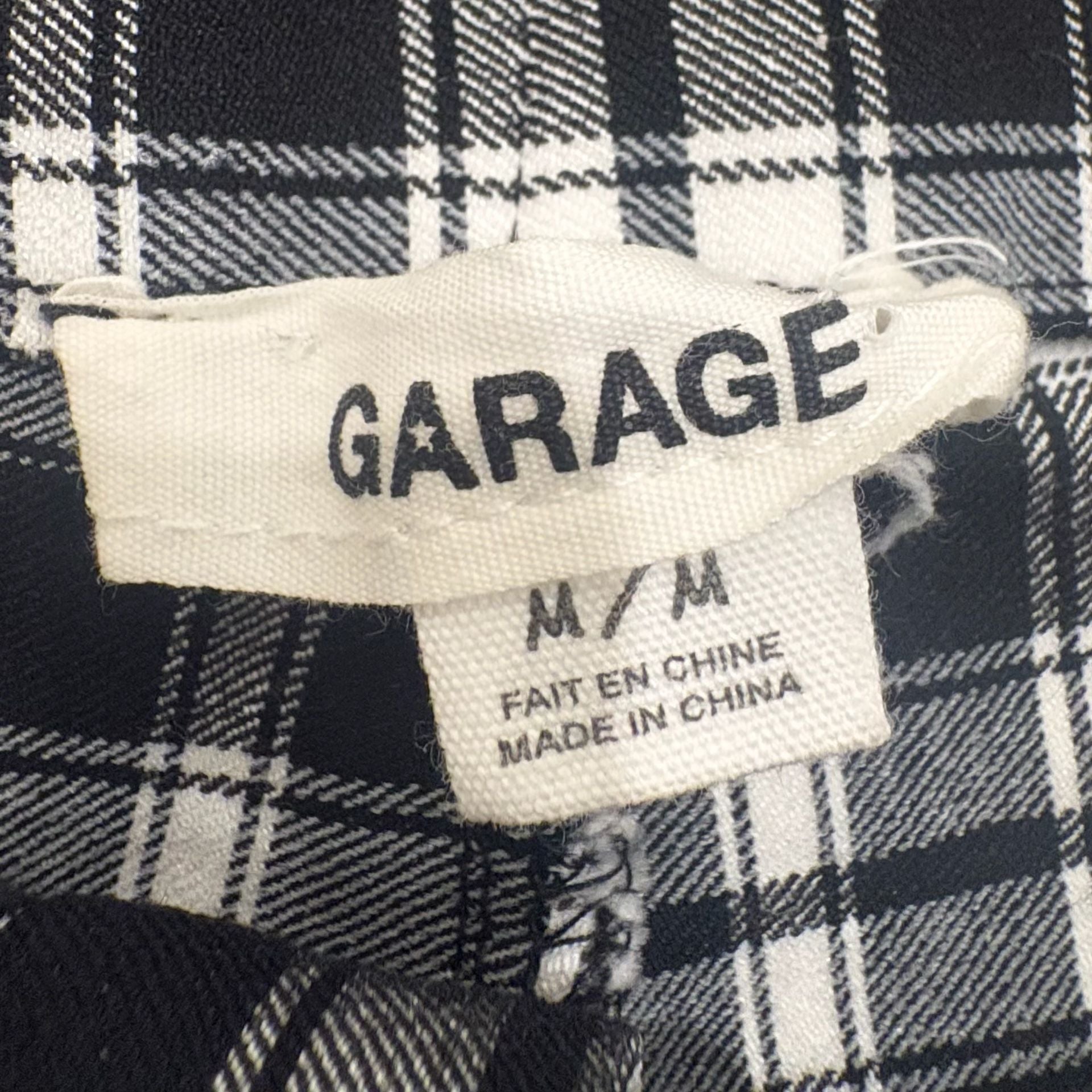 Garage Black White Plaid Pants Women’s M Y2K Grunge Punk Tartan Straight Leg 8