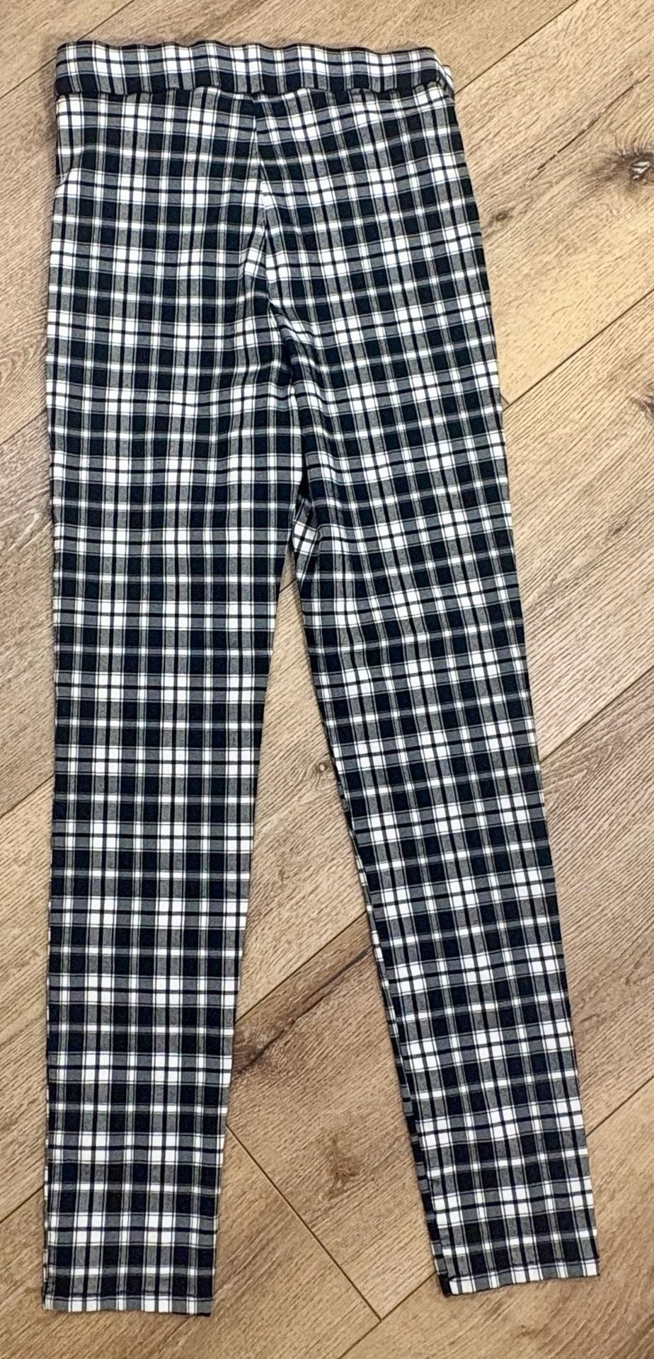 Garage Black White Plaid Pants Women’s M Y2K Grunge Punk Tartan Straight Leg 9