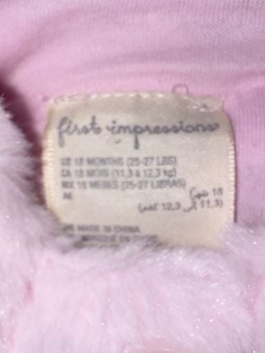 First Impressions Faux Fur Hooded Jacket Size 18 Months Pink 3
