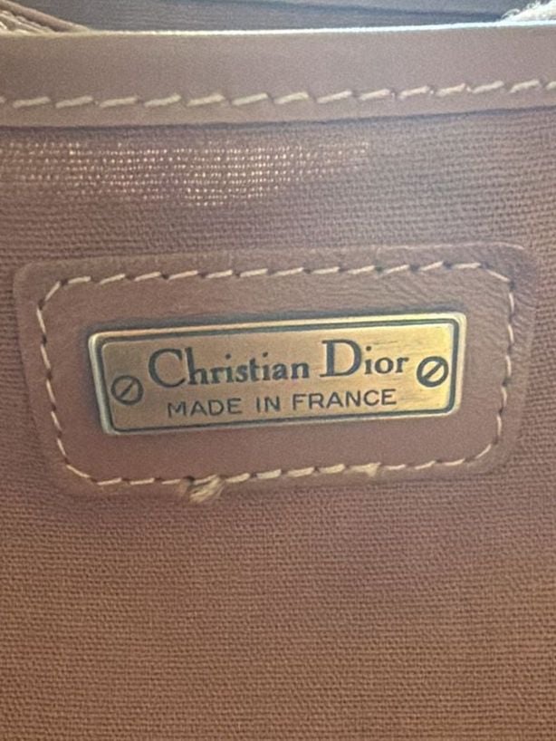 Christian Dior Vintage Trotter Honeycomb Satchel Handbag Brown 8