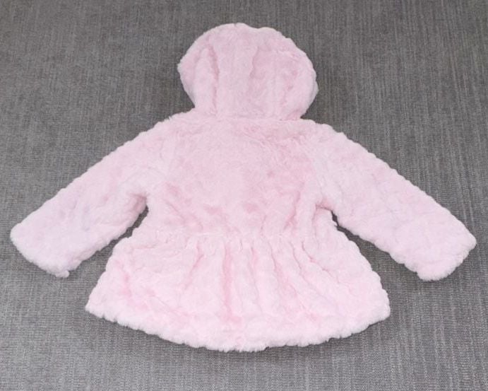 First Impressions Faux Fur Hooded Jacket Size 18 Months Pink 4