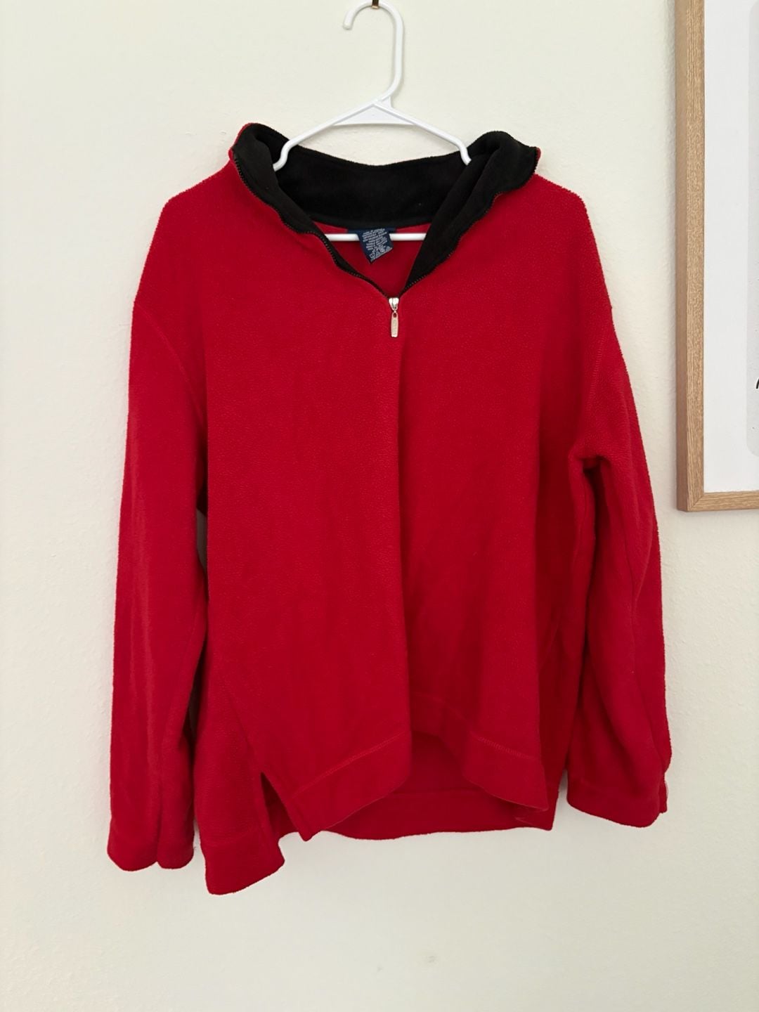 Catalina Fleece Pullover Size L Red Black Half Zip Sweatshirt 2