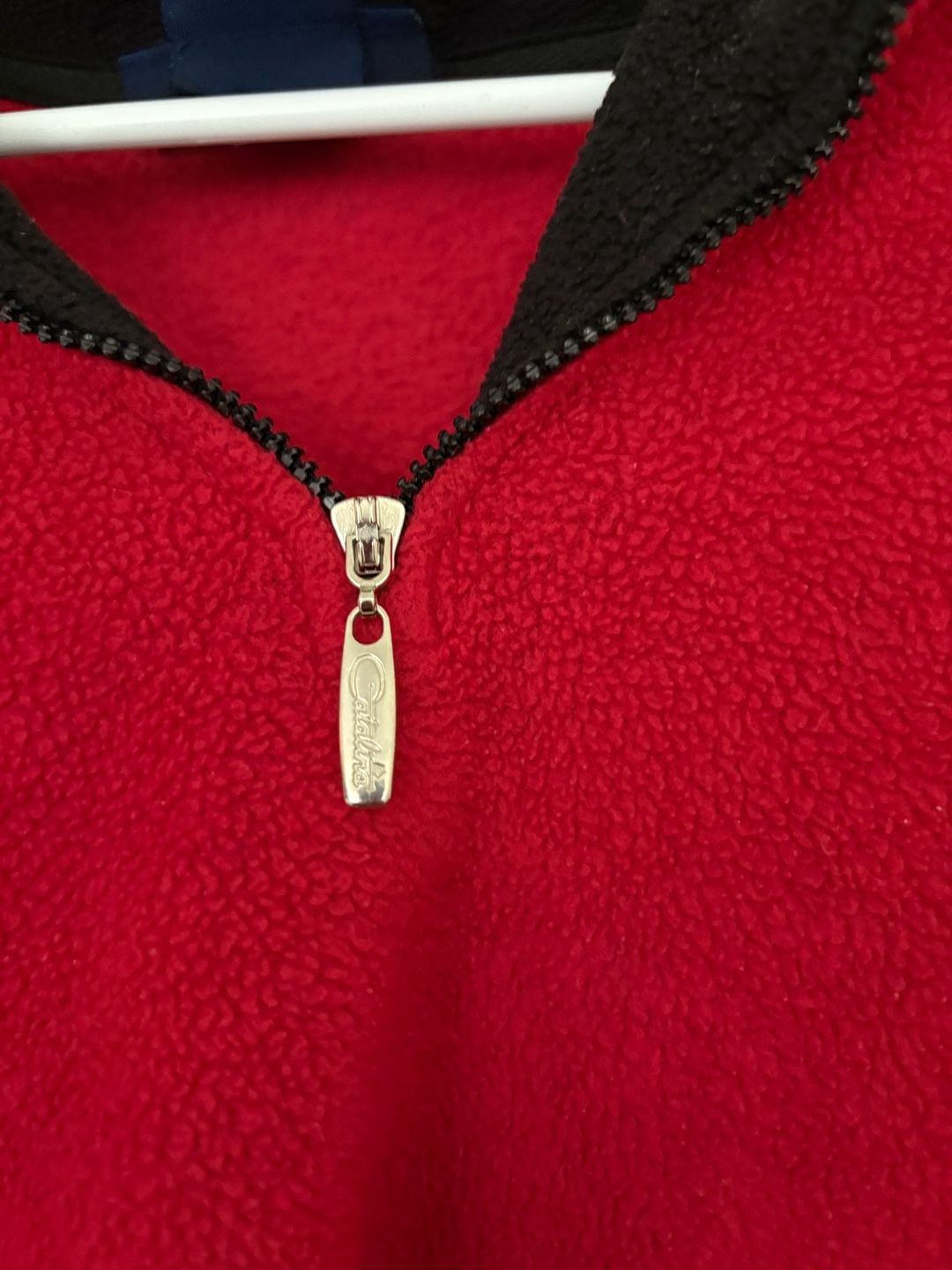 Catalina Fleece Pullover Size L Red Black Half Zip Sweatshirt 7