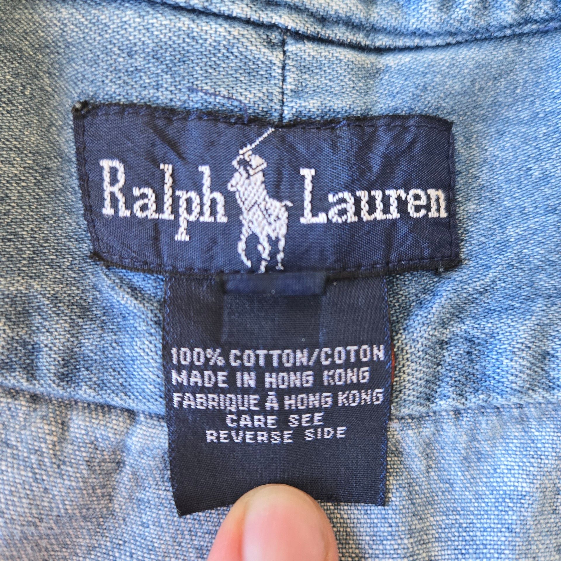 Ralph Lauren Denim Long Sleeve Button Down Shirt Blue Cotton 5