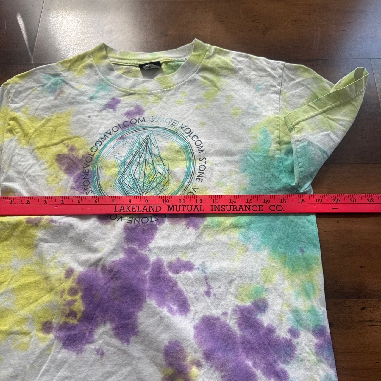 Volcom Tie Dye T-Shirt Size M Multi Graphic Logo 5