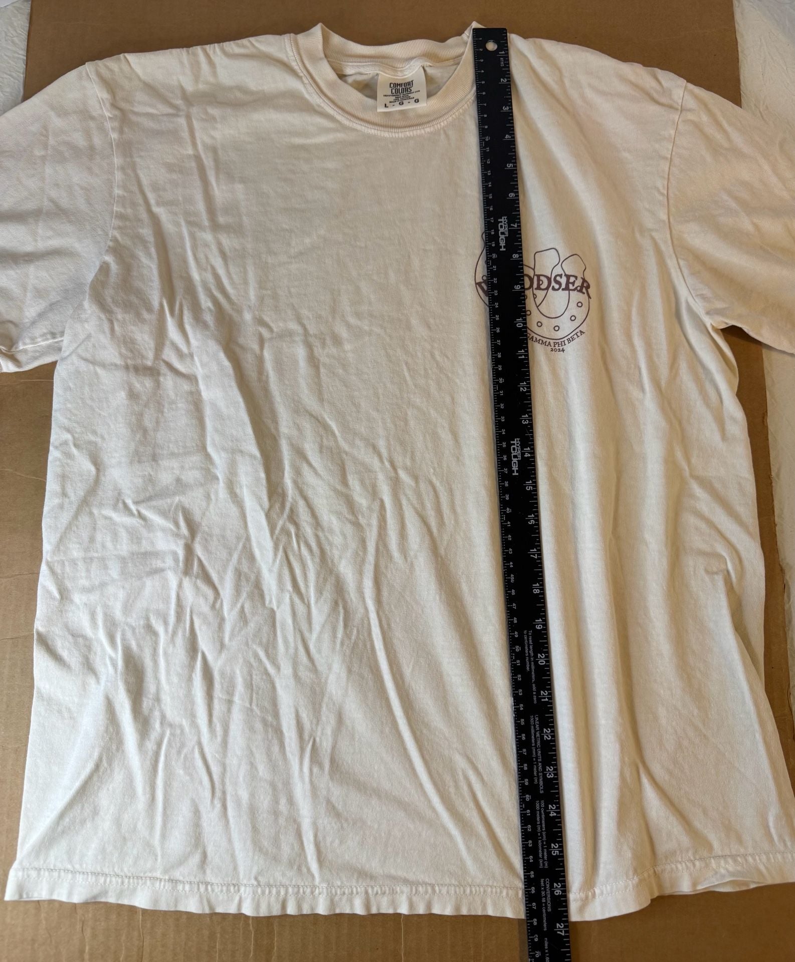 Comfort Colors Woodser Gamma Phi Beta T-Shirt Size Large 8