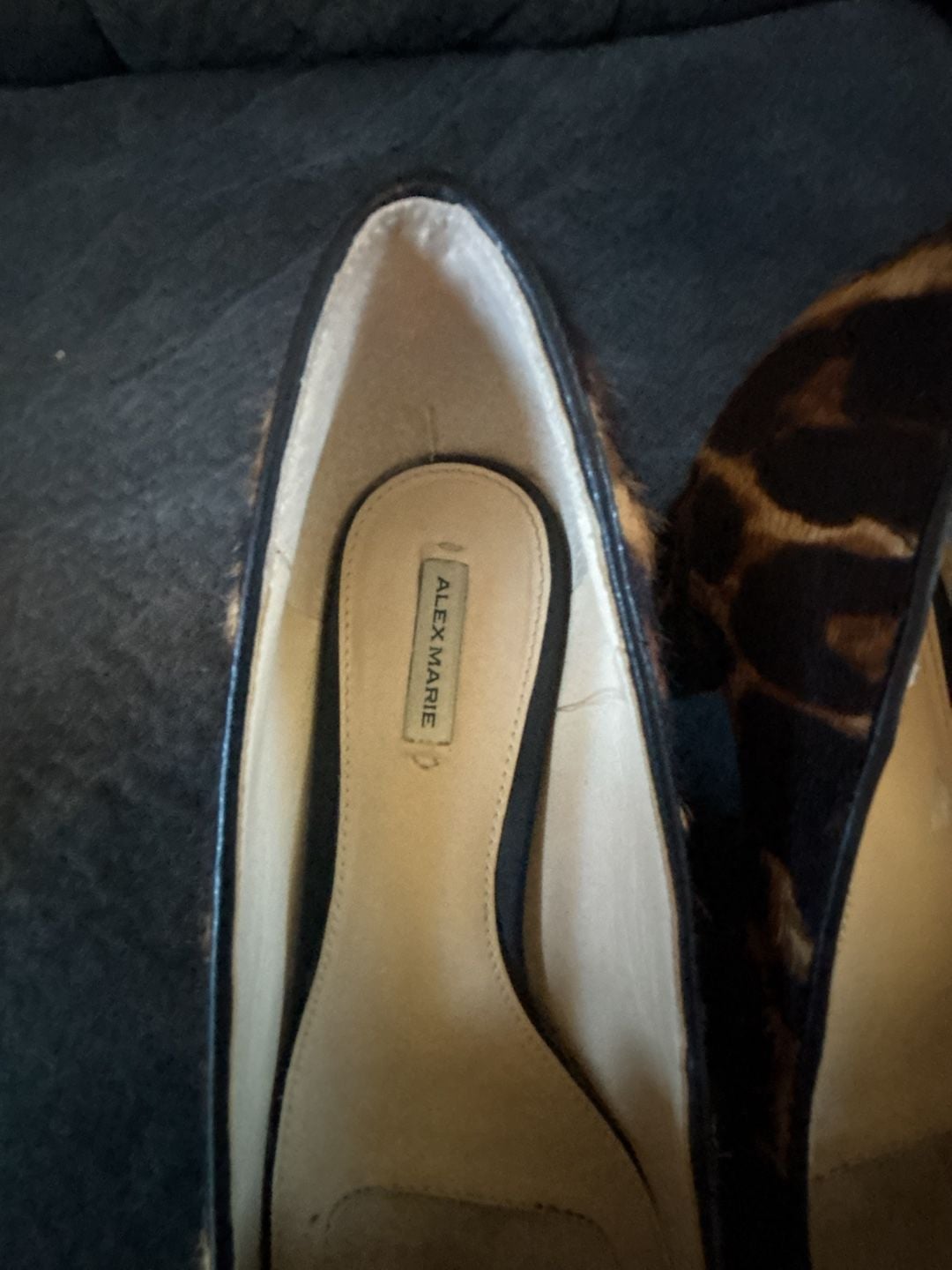 Alex Marie Leopard Print Calf Hair Loafer Block Heel Size 8M 3