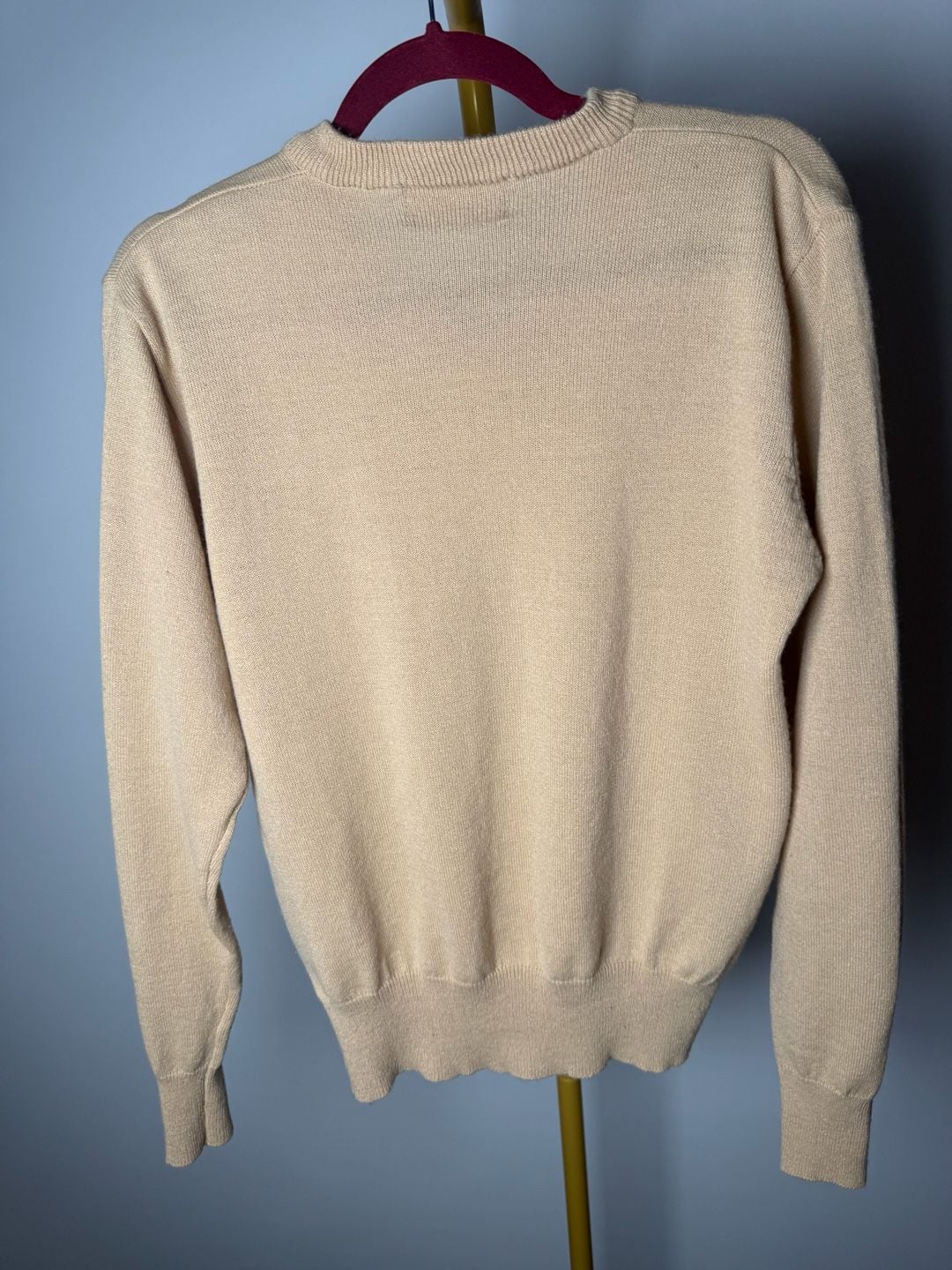 Sweater Emporium V-Neck Sweater Size L Tan Cream 4