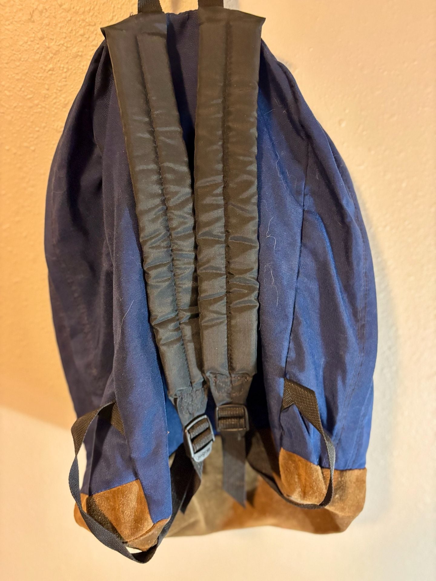 JanSport Navy Blue Backpack Suede Bottom 3