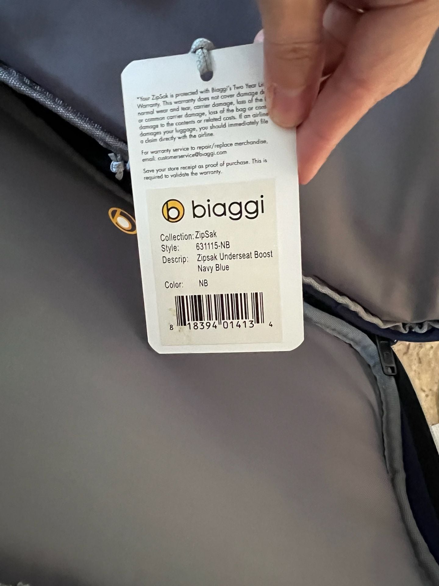 Biaggi ZipSak Underseat Boost Navy Blue Luggage Bag 4