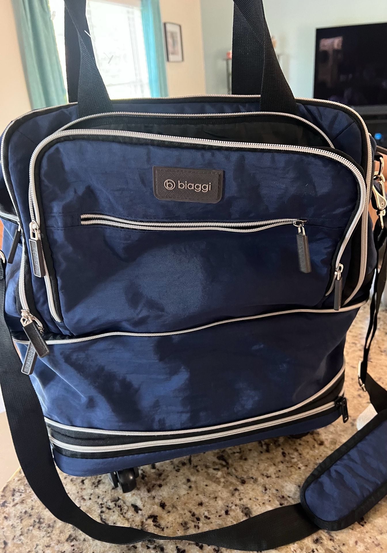 Biaggi ZipSak Underseat Boost Navy Blue Luggage Bag 2