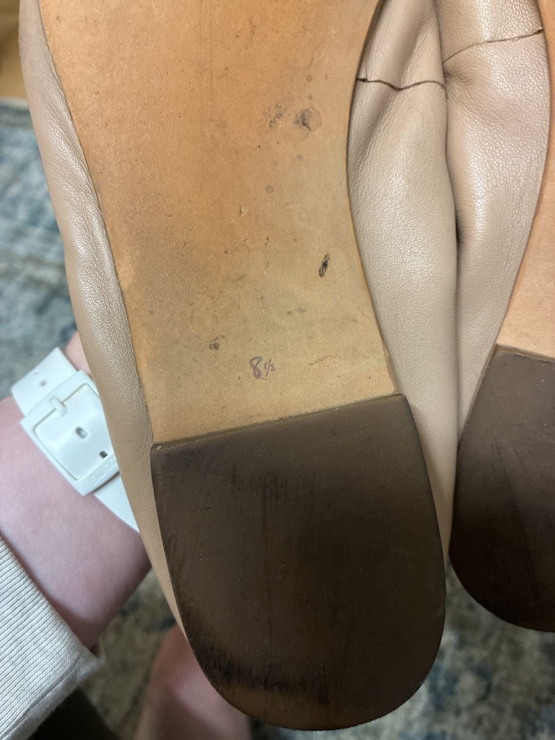 Sam Edelman Felicia Ballet Flats Size 8.5 Nude Leather 4