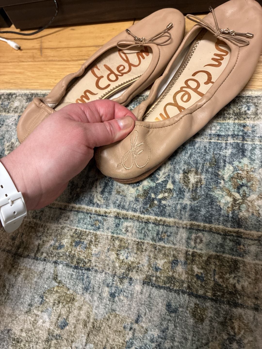 Sam Edelman Felicia Ballet Flats Size 8.5 Nude Leather 5