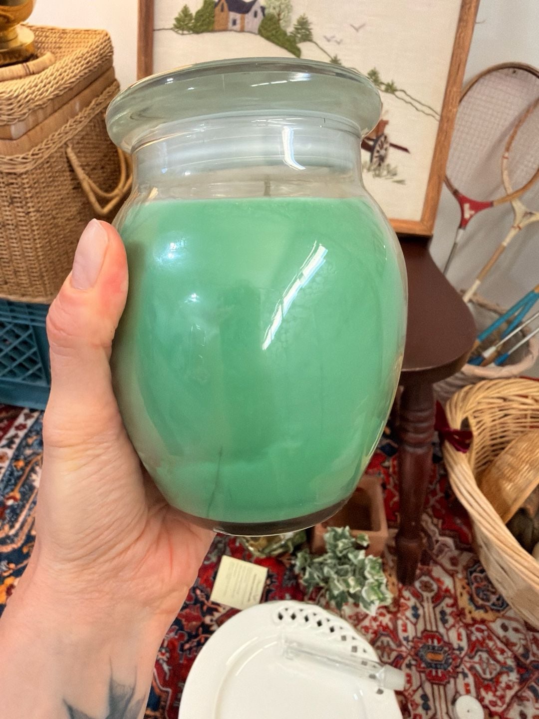 Holiday Candle Organic Living Fresh Garland Soy Based Candle Glass Jar Christmas 3