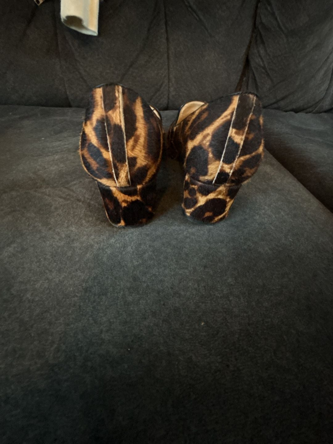 Alex Marie Leopard Print Calf Hair Loafer Block Heel Size 8M 8