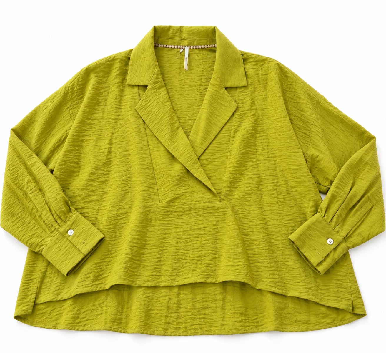 by Anthropologie Collared V-Neck Blouse Size S Green (k1) 2