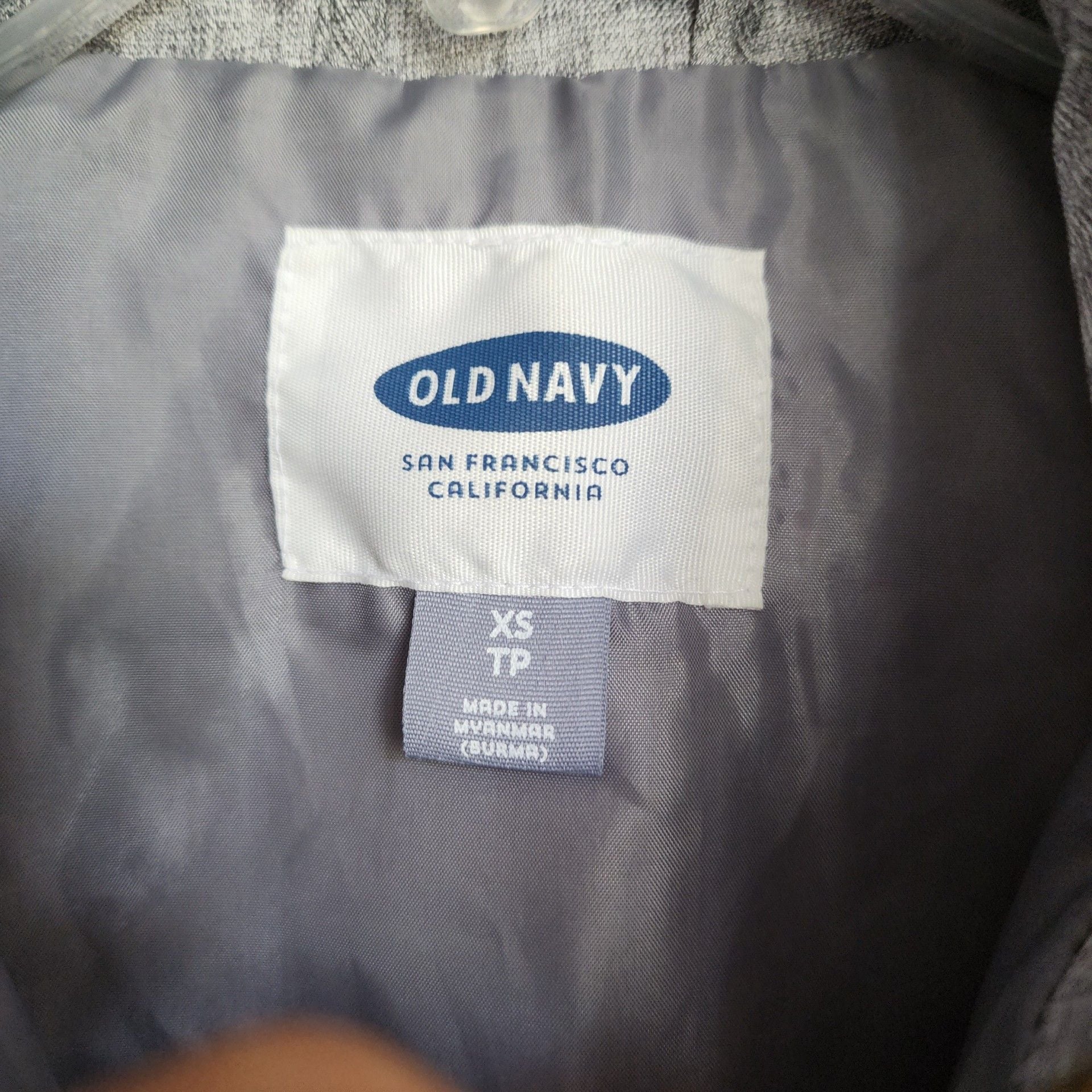 Old Navy Quilted Vest Gray Full Zip Pockets 7