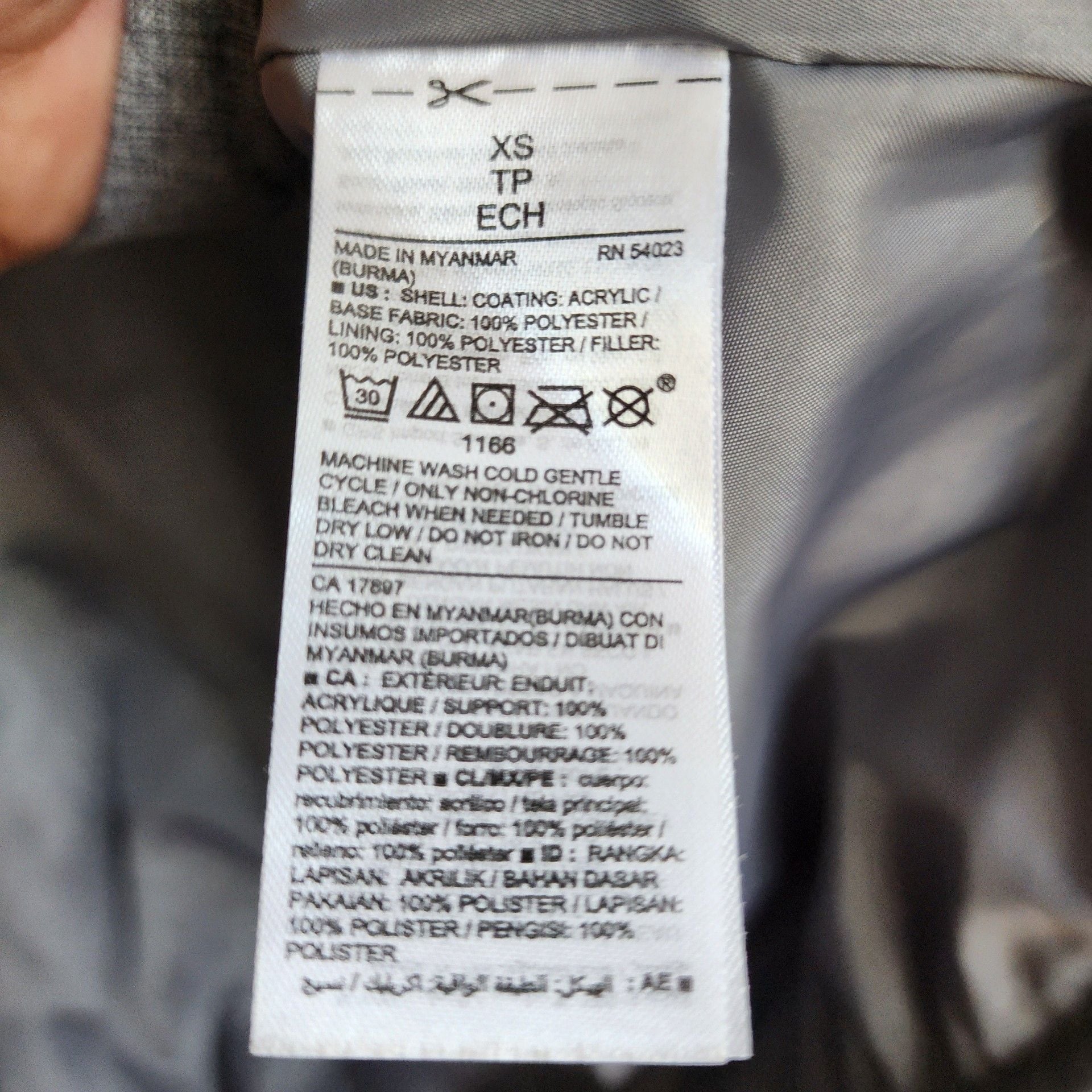 Old Navy Quilted Vest Gray Full Zip Pockets 9