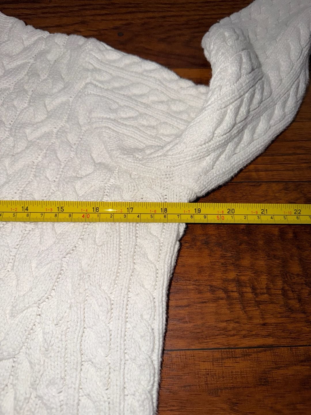 J.Crew Cable Knit Sweater Size S White Crewneck Pullover 4