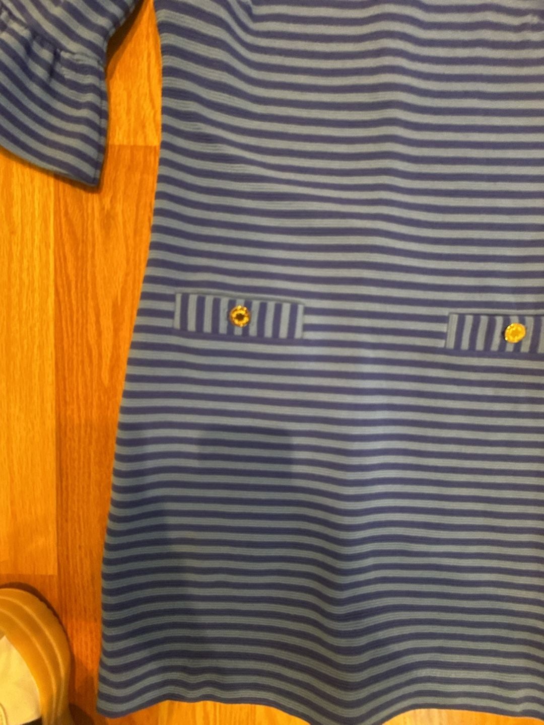 Lilly Pulitzer Alden Striped Dress Size S Blue Grotto Shift Flutter 4