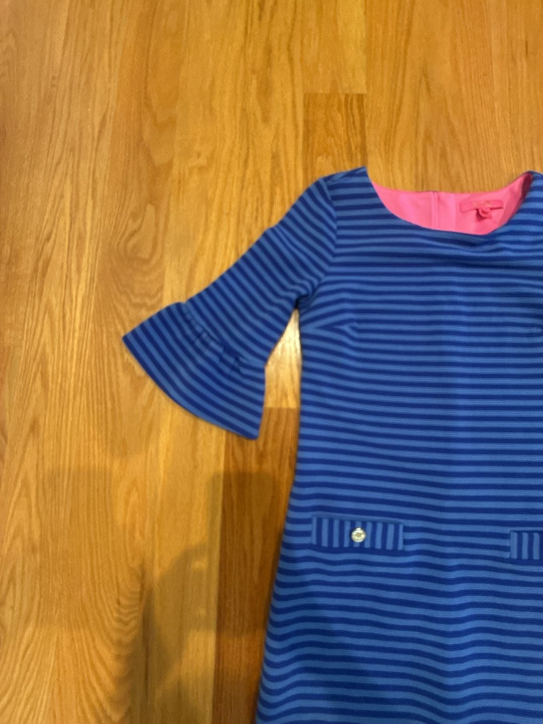 Lilly Pulitzer Alden Striped Dress Size S Blue Grotto Shift Flutter 5