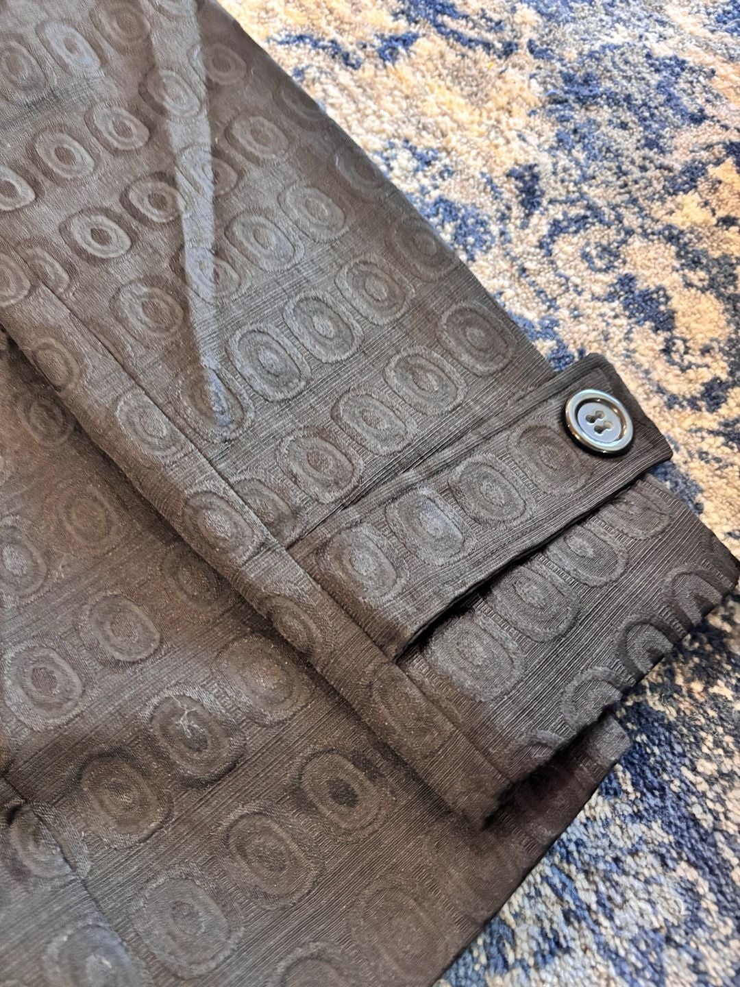 Marisa Christina Pea Coat Size M Black Geometric Double Breasted 5