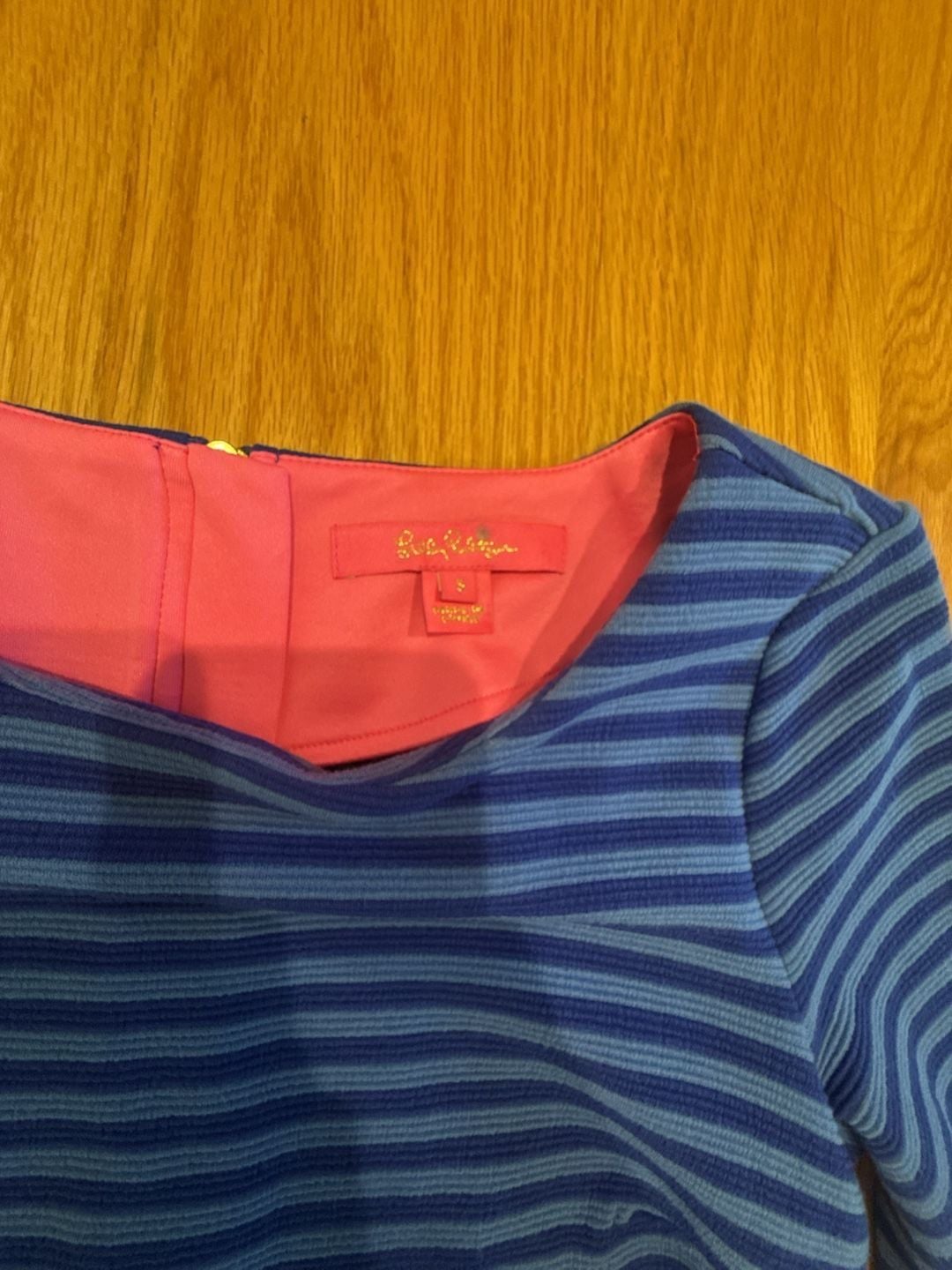 Lilly Pulitzer Alden Striped Dress Size S Blue Grotto Shift Flutter 3