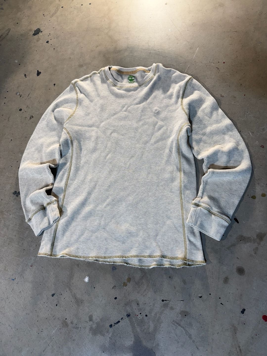 Timberland Thermal Long Sleeve Shirt Size M Off White Cotton 2